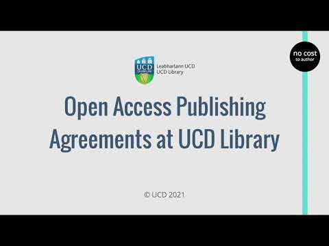 Open Access Publishing Agreements at UCD Library