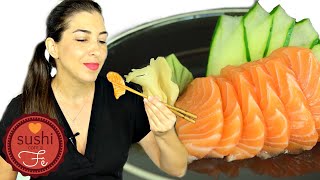 SASHIMI DE SALMÃO DO ZERO | Como Fazer Sushi | Com a Fê