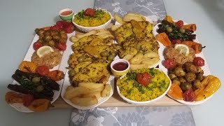 أروع والذ طبقدجاج في الفرن  مع  الخضار،رز  والبطاطس delicious dish chicken vegetables and rice