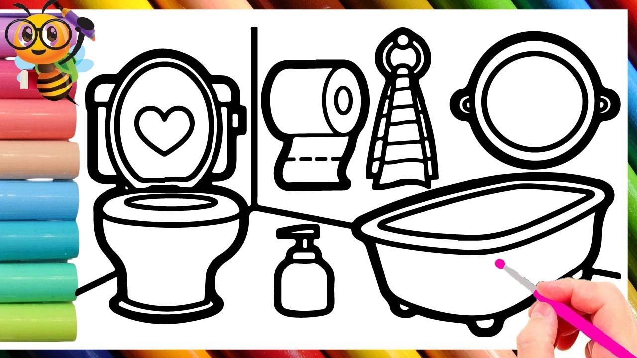Bathroom Drawing, Painting & Coloring for Kids Drawing and Coloring