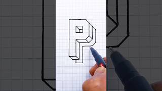 Letra «P» 3D Draw😲 #art #shorts #drawing #short #viral #trending #fypシ #fyp #draw #3d #letra #love