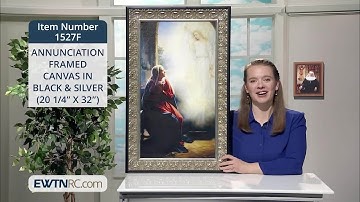 1527F_ANNUNCIATION FRAMED CANVAS IN BLACK & SILVER (20 14 X 32)