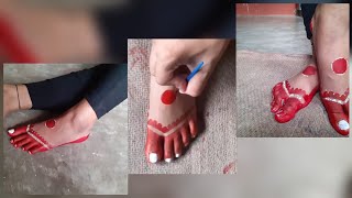 How To Draw Alta For Puja Vaccation Alta Design For Bengali Traditional Look.