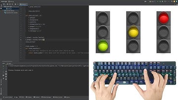 Automatic Traffic Light with a Timer,  turtle python - ASMR Programming - No Talking