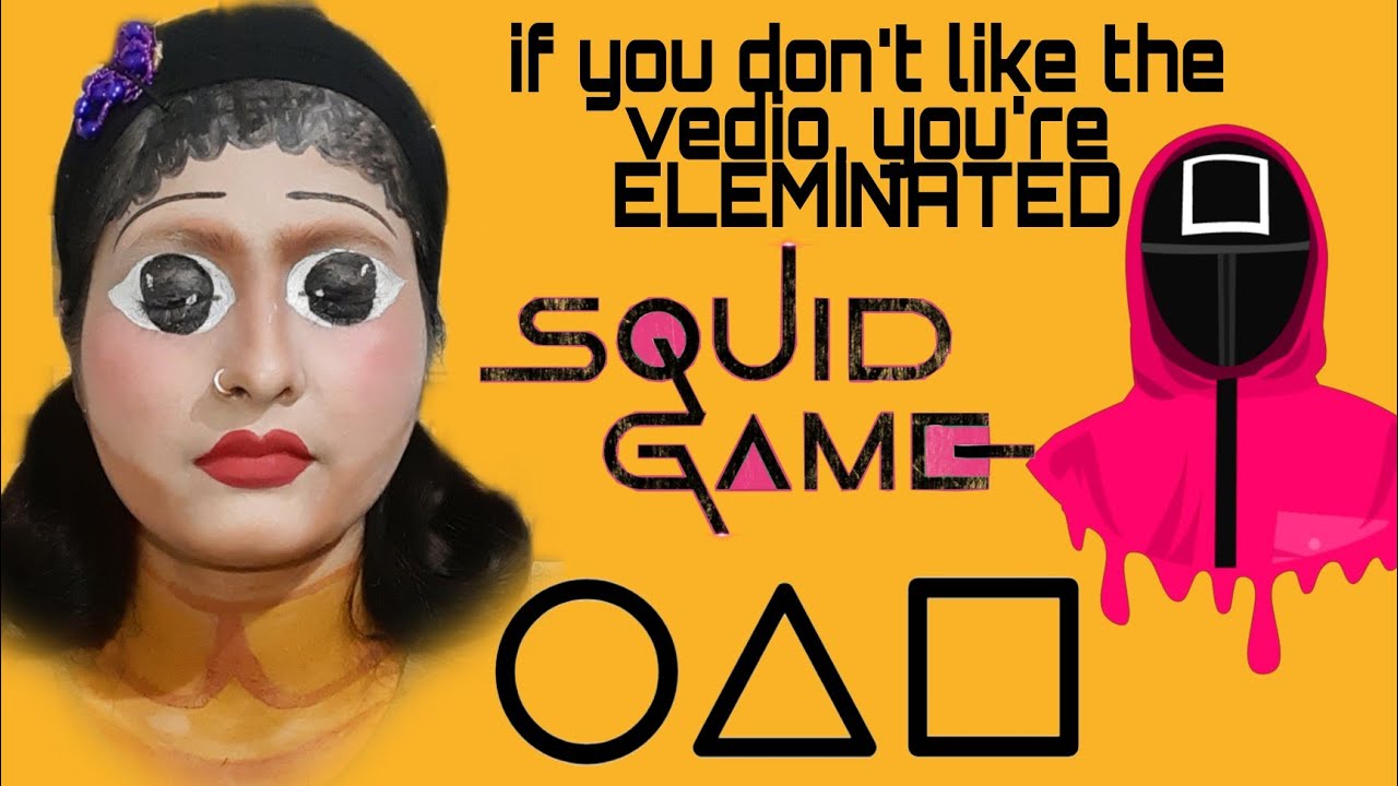 squid game doll makeup look makeuplover sparkle girl jassu YouTube