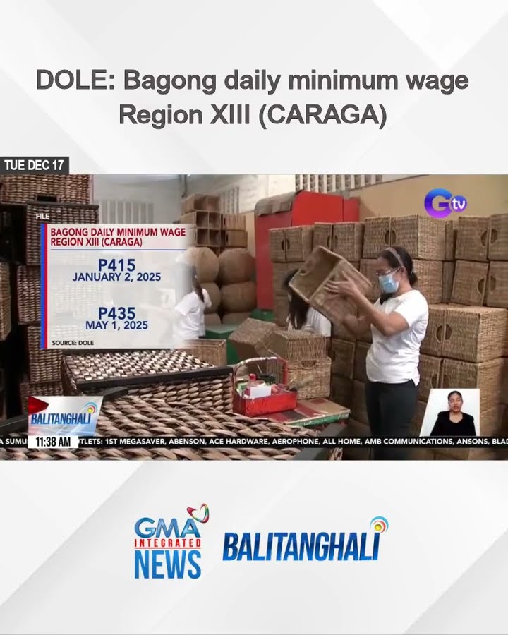DOLE - Bagong daily minimum wage Region XIII (CARAGA) | Balitanghali
