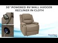 RecPro Charles 30" Powered RV Wall Hugger Recliner in Cloth