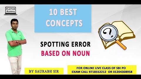 SPOTTING ERROR BASED ON NOUN | ENGLISH | SBI PO 2017 |By OurEducation