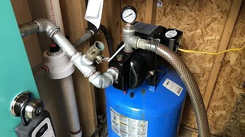 Draining and winterizing  the shallow well pump, blowing out the pipes, and Winterizing the bathroom