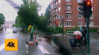 Driving in The Rain Oslo, Norway pt. 2 | 4k Binaural Audio (asmr) | Sound of Evening Rain