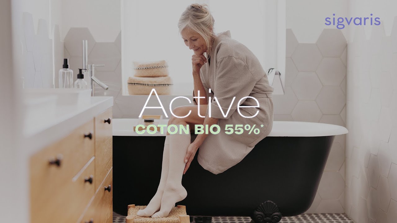 Sigvaris lance Active Coton Bio 55%*, une gamme extrêmement confortable et tout particulièrement facile à enfiler ! | Sigvaris.com