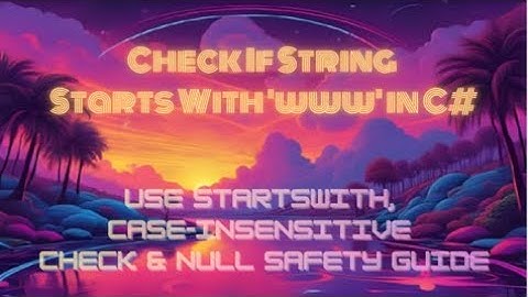 Check If String Starts With 
