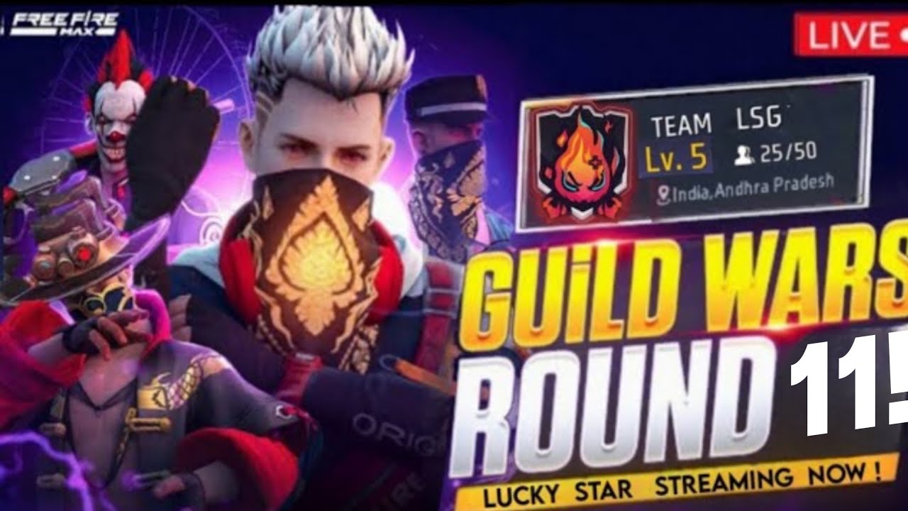 LSG Guild Wars Season 2 R11 - Free Fire Telugu - Lucky Star live #LSG # ...