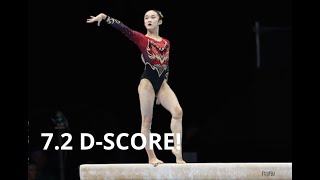 Zhou Yaqin (CHN) 7.2 D-Score! Hardest Balance Beam Routine in the World!