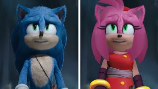 SONIC Movie 2 OLD Design VS NEW Design (AMY TAILS VS KNUCKLES) 4