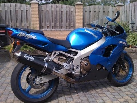トリ　レンズ紫ｘスカイブルー Kawasaki ZX-9R with Laser Deeptone Exhaust Sound - YouTube