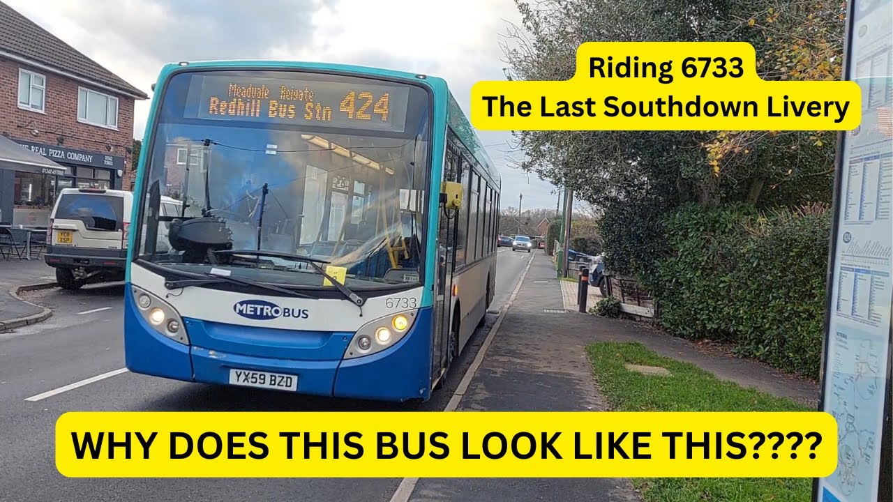 Я ехал на автобусе № 6733, последнем автобусе в ливрее Southdown, который до сих пор находится в ...