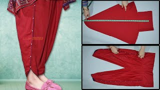 Tulip Salwar Cutting And Stitching || Tulip Pant Trouser Cutting, Stitching