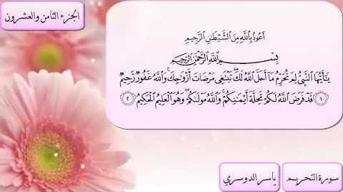 سورة التحريم - بصوت الشيخ ياسر الدوسري 66