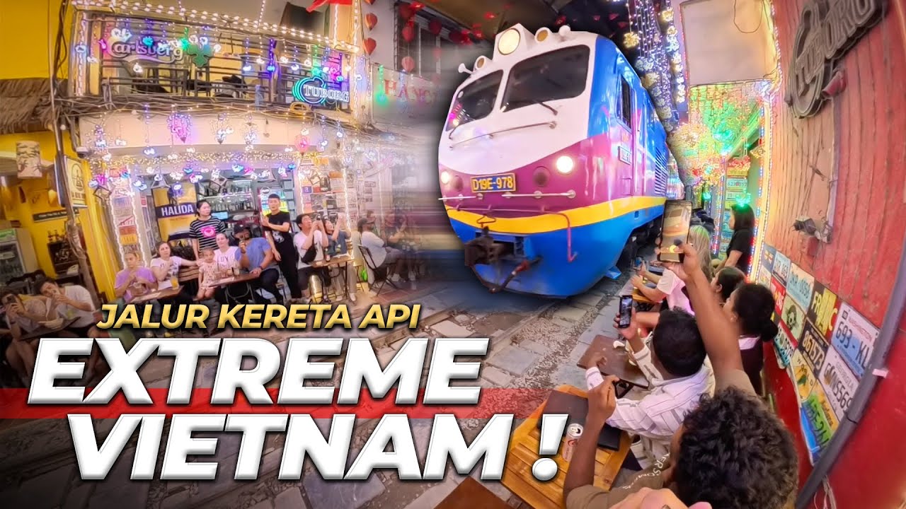NGERI CUMA BERJARAK BEBERAPA CM DARI KERETA ‼️ Railway Cafe Hanoi