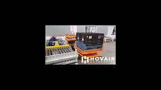 Hovair Automotive- Powered Chain Driven Live Roller Conveyor System with Lift and Rotate