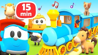 O trem dos animais da fazenda! Cante com o Léo! Desenho animado com música infantil educativa screenshot 4
