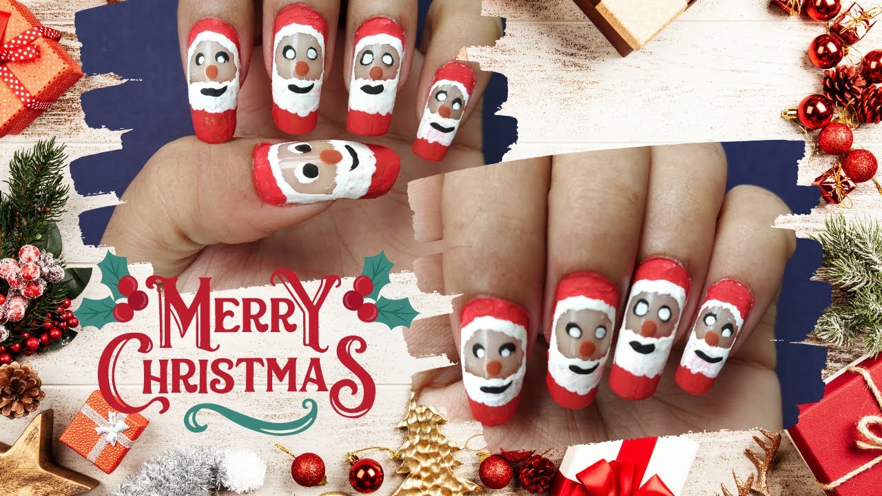 Santa Claus Nail || Easy Christmas Nail Art || Christmas Special ...