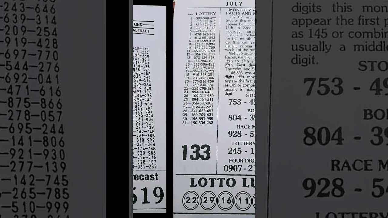 Lottery Sheets From The Streets 07 27 25