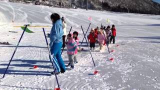 スキー冒険旅行20140107朝のスキー遊び