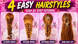 Easy Braided Hairstyles Tutorial | 4 Beautiful Hair Looks ✨ screenshot 1