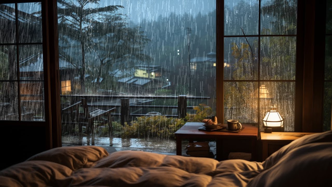 Rain Sound On Window with Thunder SoundsㅣHeavy Rain for Sleep, Study and Relaxation, Meditation