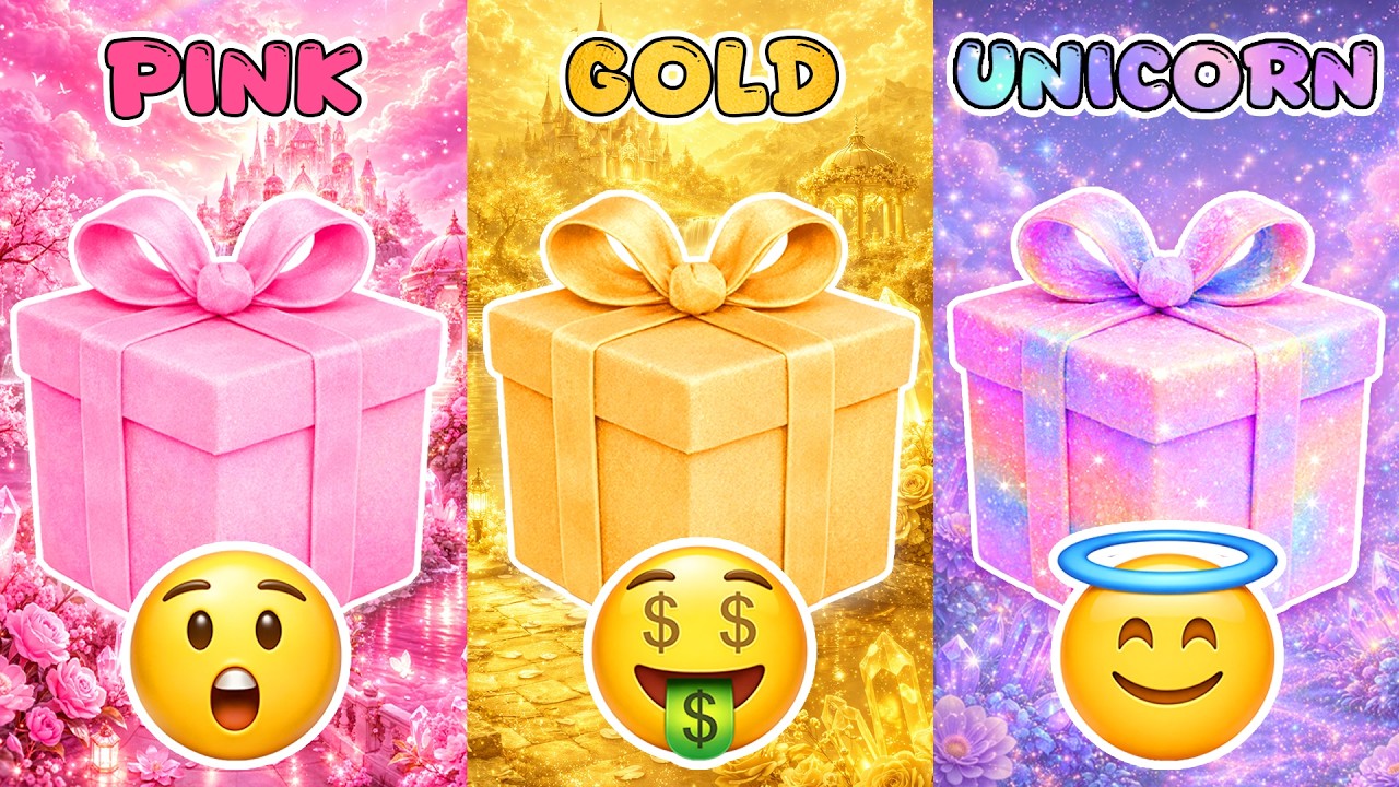 Розовый, золотой или единорог 🎀🌟🦄 Выберите свой подарок...! 🎁 Вам везёт? 😱