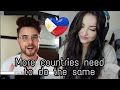 Spanish girl reacts  to why filipinos are giving food away for free