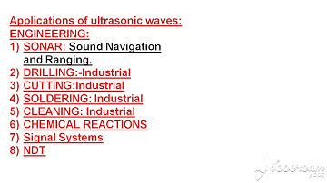 Ultrasonics Video- 4 (Applications of Ultrasonic waves)