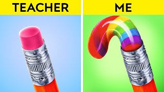 TEACHER VS ME FOOD TRICKS || Crazy Art Hacks And Tricks by 123 GO! STREAM