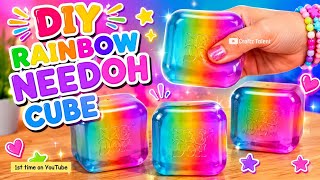 How to make viral Rainbow NeeDoh Cube at home / I Tried VIRAL NeeDoh Squishy at Home! 😱 Easy Craft