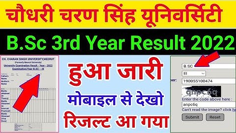 ccsu Bsc 3rd year result 2022 declared | regular | bsc 3rd year result 2022 | ccs university result