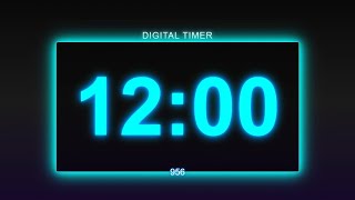 12 Minute Neon Digital Timer | Bright Countdown for Study, Focus, Workouts, and Productivity