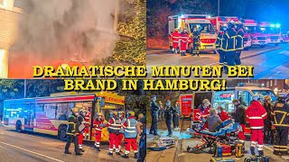 [Dramatischer Brand in Hamburg] Bewohner schreien um Hilfe | Menschenrettung | Feuerwehr Hamburg
