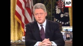 USA: PRESIDENT CLINTON US PEACEKEEPING MISSION IN BOSNIA SPEECH