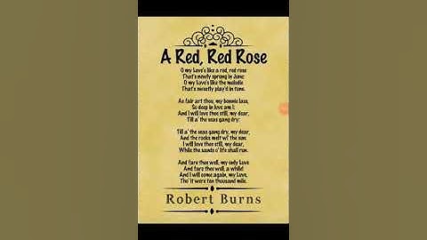A red red rose by Robert Burns