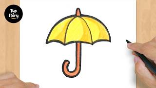 How To Draw An Umbrella - Easy Drawing Tutorial