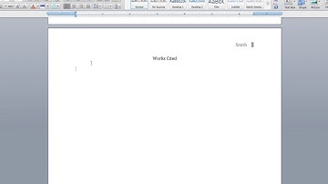 Setting Up Your Works Cited Page in MLA Format (Word on a MacBook Air)