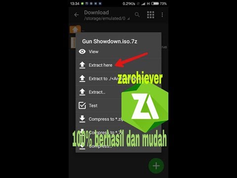 Cara Ekstrak file: 7z, /rar, /zip _menggunakan aplikasi Zarchiever