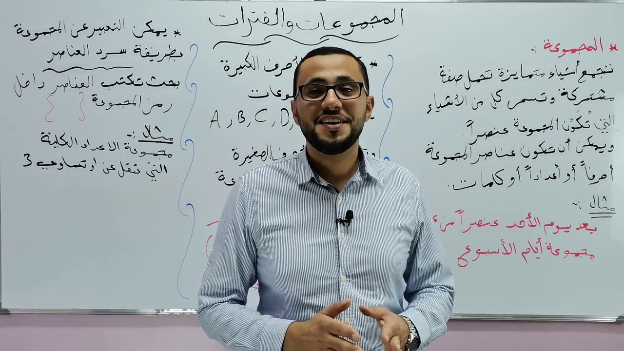 الدرس الأول / الصف التاسع: المجموعات والفترات/ الجزء 1