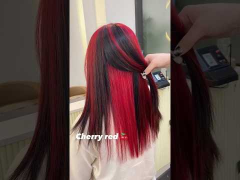 cherry red hair colour for girls #shorts #korea #dailyshorts #foryoupage