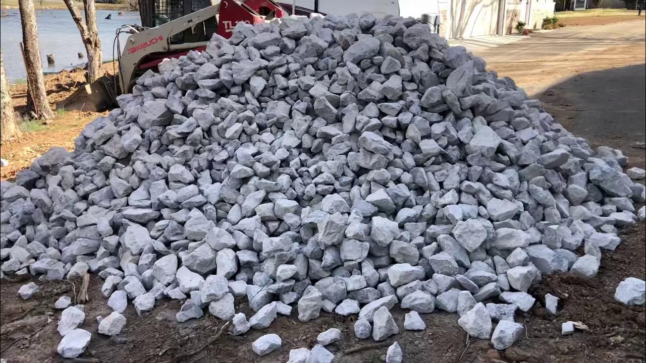 22 tons of rip rap in a pile YouTube