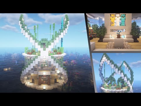 Minecraft Tutorial: UNDERWATER Modern House |  Epic Water House / Cottagecore - Fairycore #50