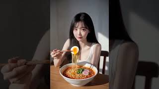 🌶️ ASMR Ji-yeon Eating Spicy Ramen with Runny Egg 😋 | Satisfying (AI Generated - Ji-yeon ASMR) #asmr