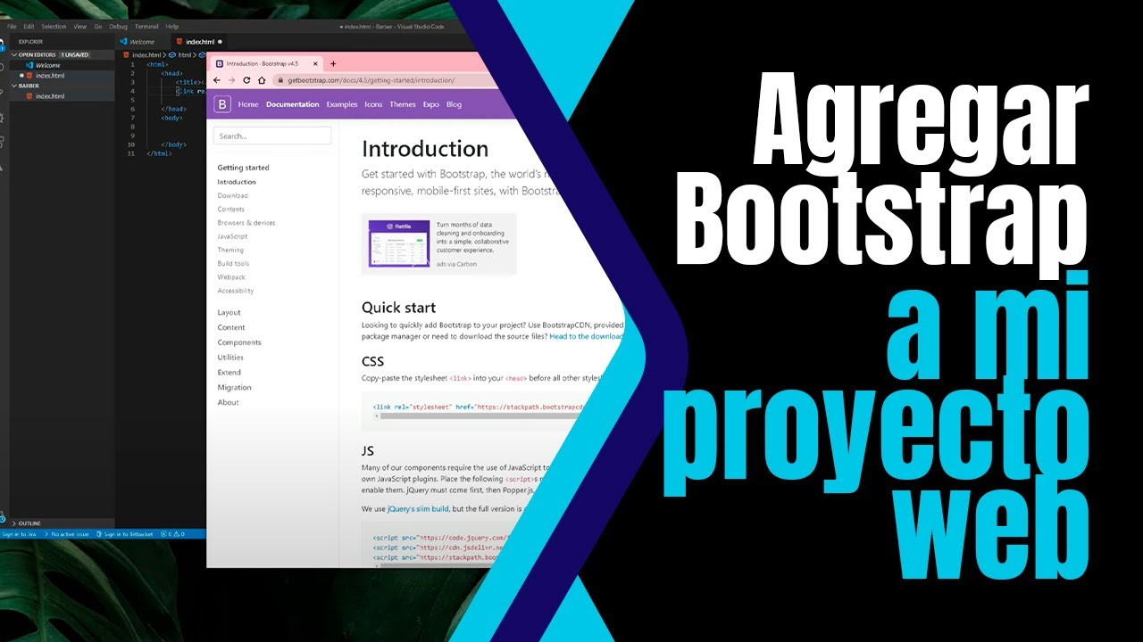 Agregar Bootstrap a un proyecto web | Sitio web para una barbería - YouTube